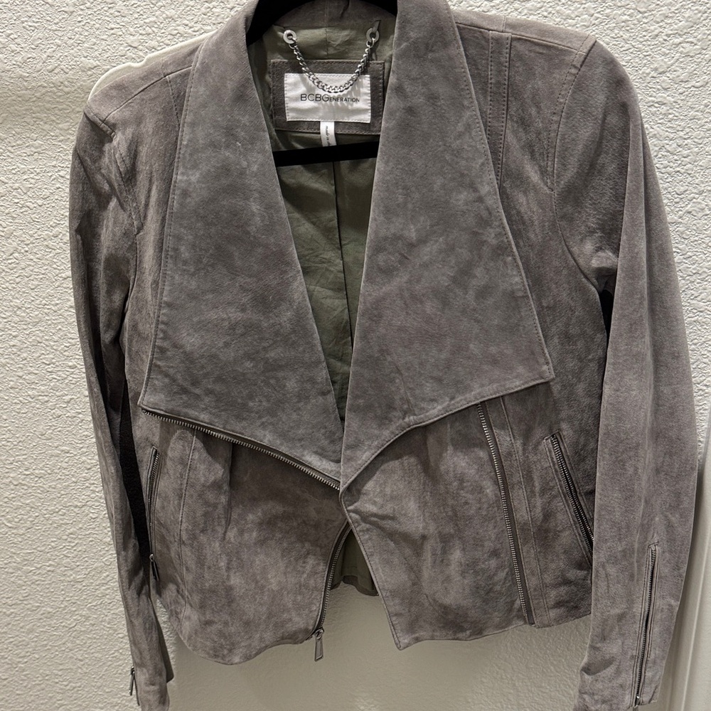 BCBGeneration Gray Suede Women's Jacket